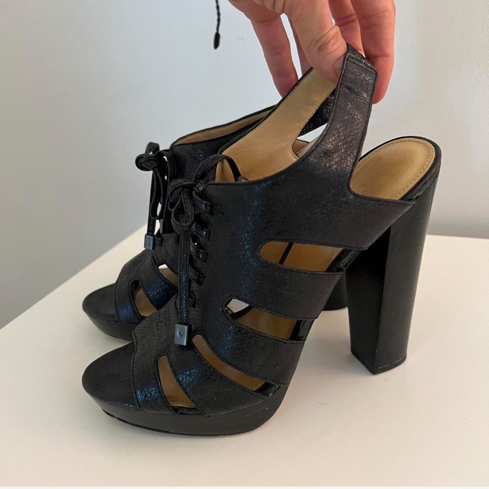 Coach lace up platform heels